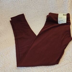 Solid Maroon Kids Leggings   Size Small